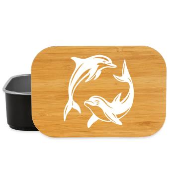 Dolphin Circle Design for Eco-Friendly Apparel - Lunch Box - black - Front