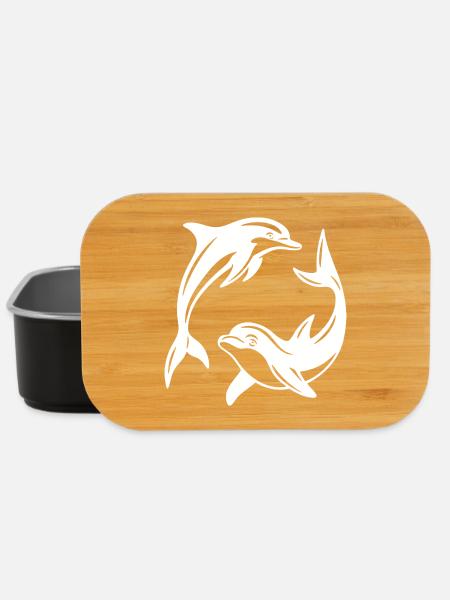 Dolphin Circle Design for Eco-Friendly Apparel - Lunch Box - black