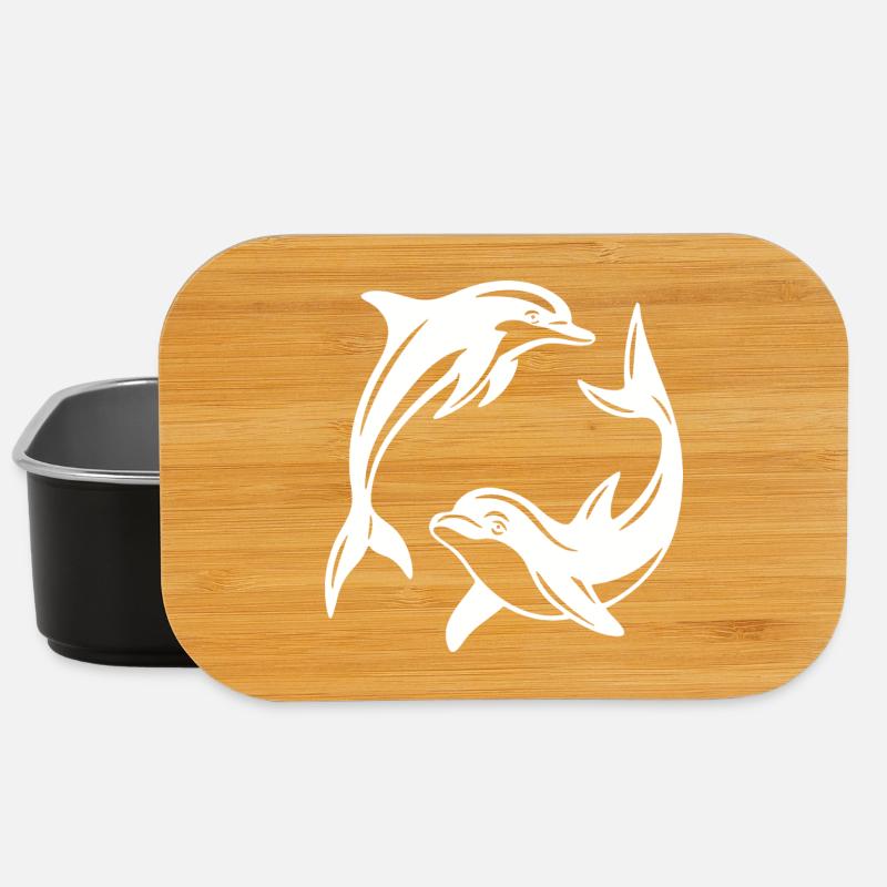 Conception de cercle de dauphins pour des vêtements respectueux de l’environnement - Boîte à goûter - noir