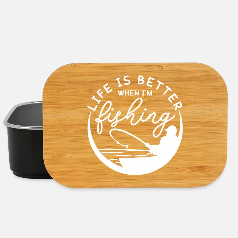 Das Leben beim Angeln ist besseres Design - Lunch Box - Schwarz