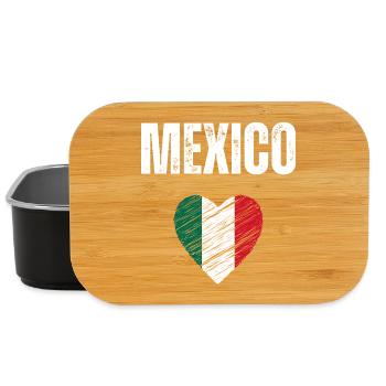 J’aime le Mexique, drapeau du Mexique - Boîte à goûter - noir - Devant
