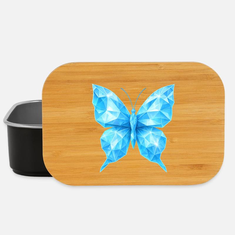 Diamond Butterfly | Geometric elegance - Lunch Box - black
