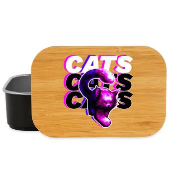 CATS, CATS, CATS · Colorful big cat - Lunch Box - black - Front