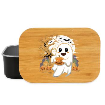 Niedlicher Geist mit Kürbislaterne - Lunch Box - Schwarz - Vorne
