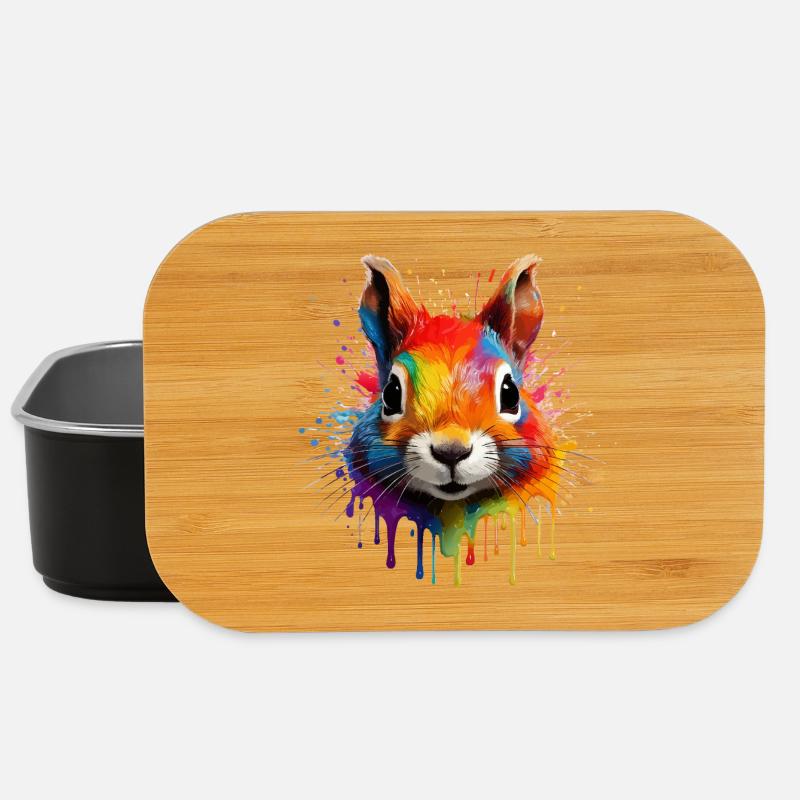 Buntes Eichhörnchen  - Lunch Box - Schwarz