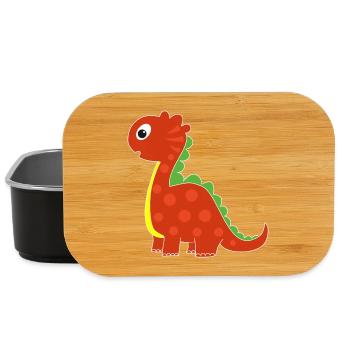 Drôle de dinosaure avec des points - Boîte à goûter - noir - Devant