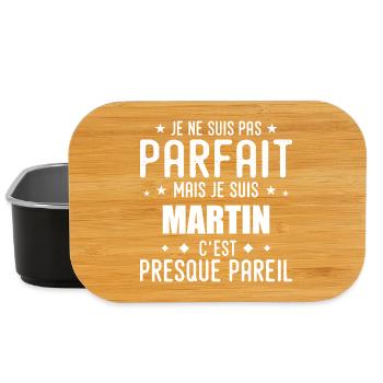 Martin : authentique, imparfait, top, perfection - Boîte à goûter - noir - Devant