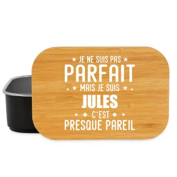 Jules: authentic, imperfect, top, perfection - Lunch Box - black - Front