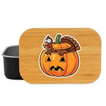 Kürbishelden: Frecher Truthahn im Herbst Halloween - Lunch Box - Schwarz - Vorne