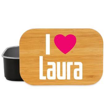 I Love Laura Pinkes Herz Ich liebe Laura - Lunch Box - Schwarz - Vorne