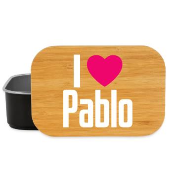 I Love Pablo Pinkes Herz Ich liebe Pablo - Lunch Box - Schwarz - Vorne
