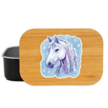 Flocons de neige de cheval - Boîte à goûter - noir - Devant