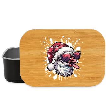 Colombe oiseau Noël drôle - Boîte à goûter - noir - Devant