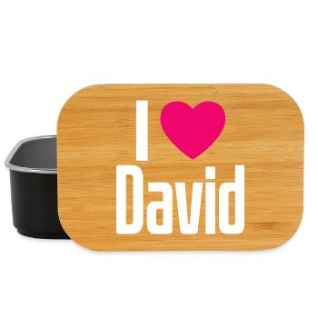 I Love David Pink Heart I Love David - Lunch Box - black - Front