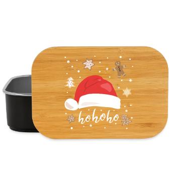 Chapeau de Noël en pain d’épices de Noël Ho Ho Ho Ho - Boîte à goûter - noir - Devant