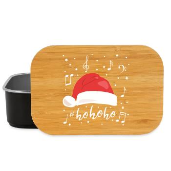 Ho ho ho Weihnachtsmütze Weihnachtsmann Musik Note - Lunch Box - Schwarz - Vorne