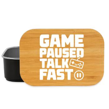 Game Paused Talk Fast - Lunch Box - black - Front