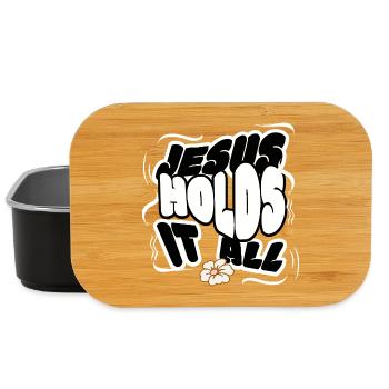 Jesus Holds It All Christian Encouragement Faith - Lunch Box - black - Front