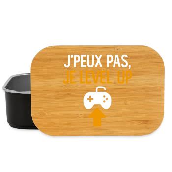 J’peux pas – je level up Geek Gamer Gaming - Boîte à goûter - noir - Devant