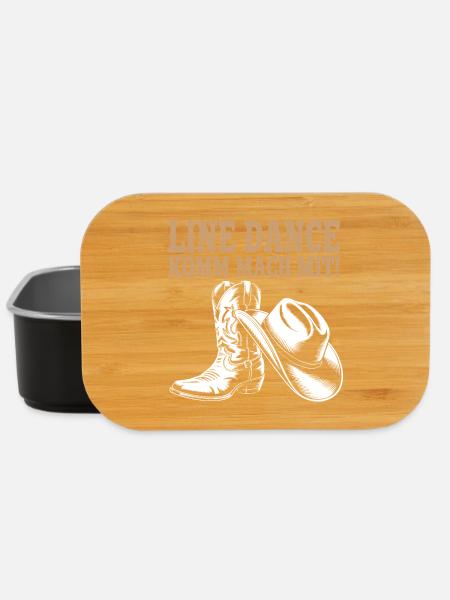 Line Dance Komm mach mit! Cowboyhut Westernstiefel - Lunch Box - Schwarz