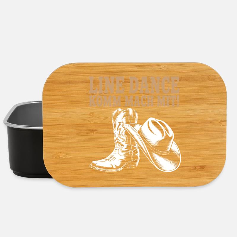 Line Dance Komm mach mit! Cowboyhut Westernstiefel - Lunch Box - Schwarz