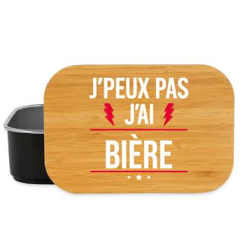 J’peux pas j’ai bière Humour Apéro - Boîte à goûter - noir - Devant
