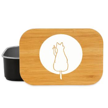 Cat Cats Cat Kitten Kitty Middle Finger - Lunch Box - black - Front