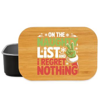 Liste de coquins drôles Regret Rien de Noël - Boîte à goûter - noir - Devant