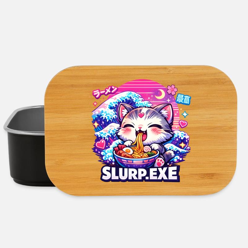 Kawaii Katze Ramen Nudeln Anime Katze - Lunch Box - Schwarz