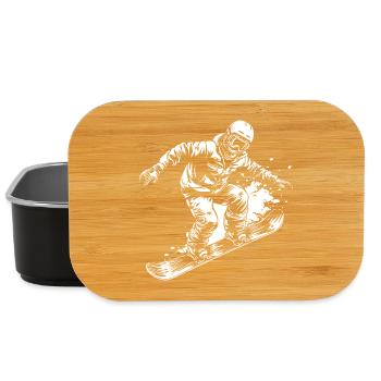 Snowboarder Drawing - Lunch Box - black - Front