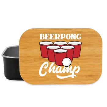 BeerPong Champion Motiv - Lunch Box - Schwarz - Vorne