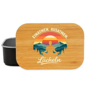 Einatmen Ausatmen Lächeln Yoga Spruch Geschenk - Lunch Box - Schwarz - Vorne
