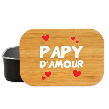 Papy d’amour – famille tendresse humour cadeau - Boîte à goûter - noir - Devant