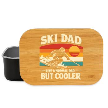 Ski Dad Retro Vintage Skifahrer Papa Geschenk - Lunch Box - Schwarz - Vorne