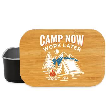 Camp now, work later - Lunch Box - black - Front