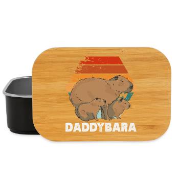 Retro Daddy Bara Capybaras Cute Funny Animal - Lunch Box - black - Front