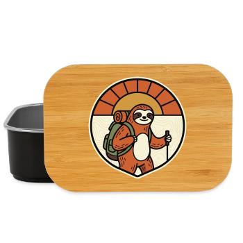 Faultier Wandern Retro Badge Motiv - Lunch Box - Schwarz - Vorne