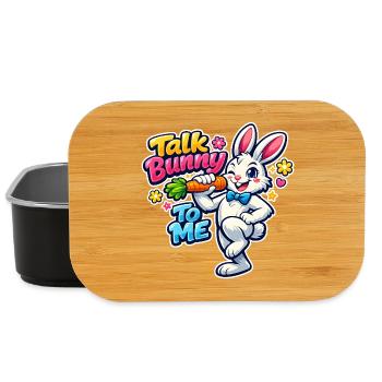Hase Häschen Frühling Blumen Sommer Ostern Garten - Lunch Box - Schwarz - Vorne