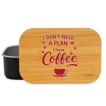 Kein Plan, Kaffee Hat Vorrang - Lunch Box - Schwarz - Vorne