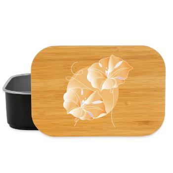 Blüten Line Art Blumen Illustration - Lunch Box - Schwarz - Vorne