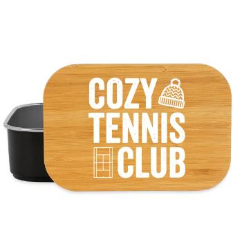 Cozy Tennis Club, stylish tennis polo - Lunch Box - black - Front