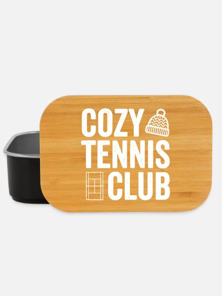 Cozy Tennis Club, stylisches Tennis Polo  - Lunch Box - Schwarz