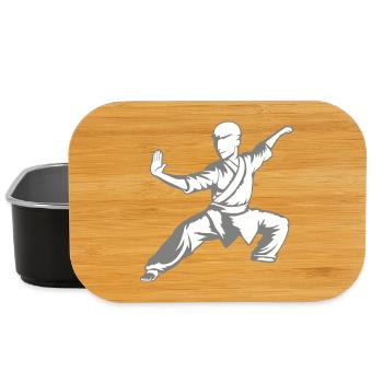 Kung Fu Fighter Martial Arts Action Pose Attack - Lunch Box - black - Front