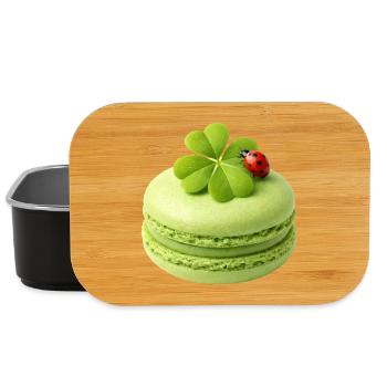 Green macaron with lucky clover - Lunch Box - black - Front