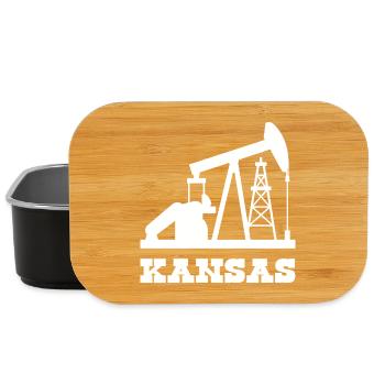Conception de la pompe à pompe des champs pétrolifères du Kansas - Boîte à goûter - noir - Devant
