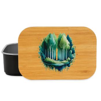 Wald Langbaum Naturmalerei-Druck - Lunch Box - Schwarz - Vorne