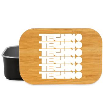 Techno Music Bold Abstract Geometry logo - Lunch Box - black - Front