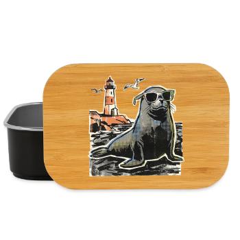 Phare de la côte de Seal Sea - Boîte à goûter - noir - Devant