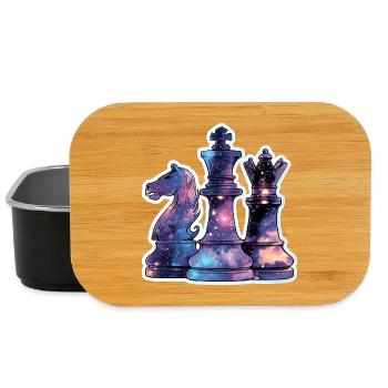 Schachfiguren im Weltraum – Galaxie Nebe - Lunch Box - Schwarz - Vorne