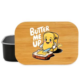Toast de dessin animé Butter Me Up drôle - Boîte à goûter - noir - Devant